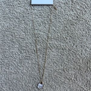 LOFT Mother of Pearl Square Pendant Necklace with Golf Chain